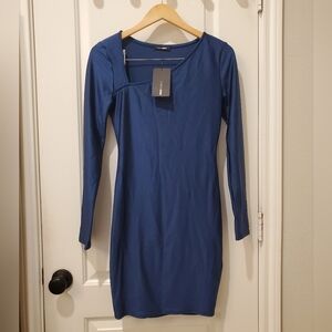 Fashion Nova Womens Navy Mini Dress Longsleeve